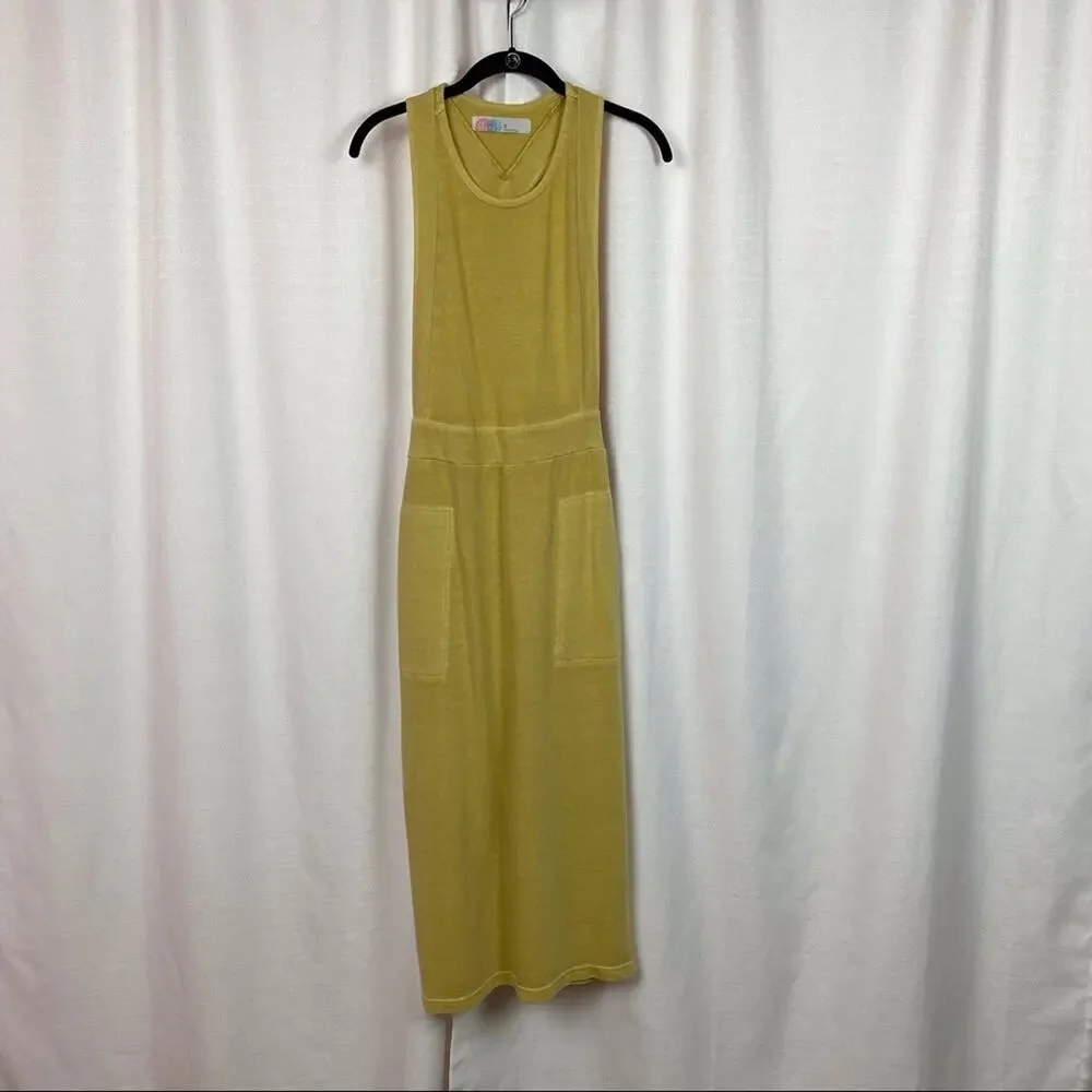 Free People Beach Light Yellow Sunrise Pinafore Jumper Sz.XS NWT